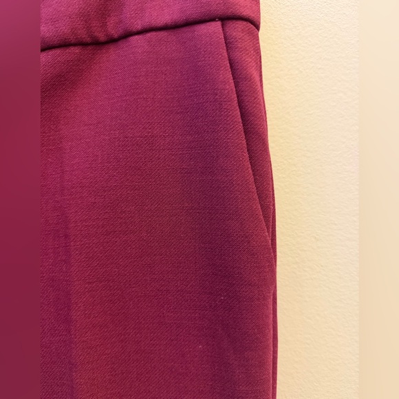 J. Crew Campbell Women's Burgundy Maroon Berry Crop Pants Tailored Wool Blend - Picture 5 of 14